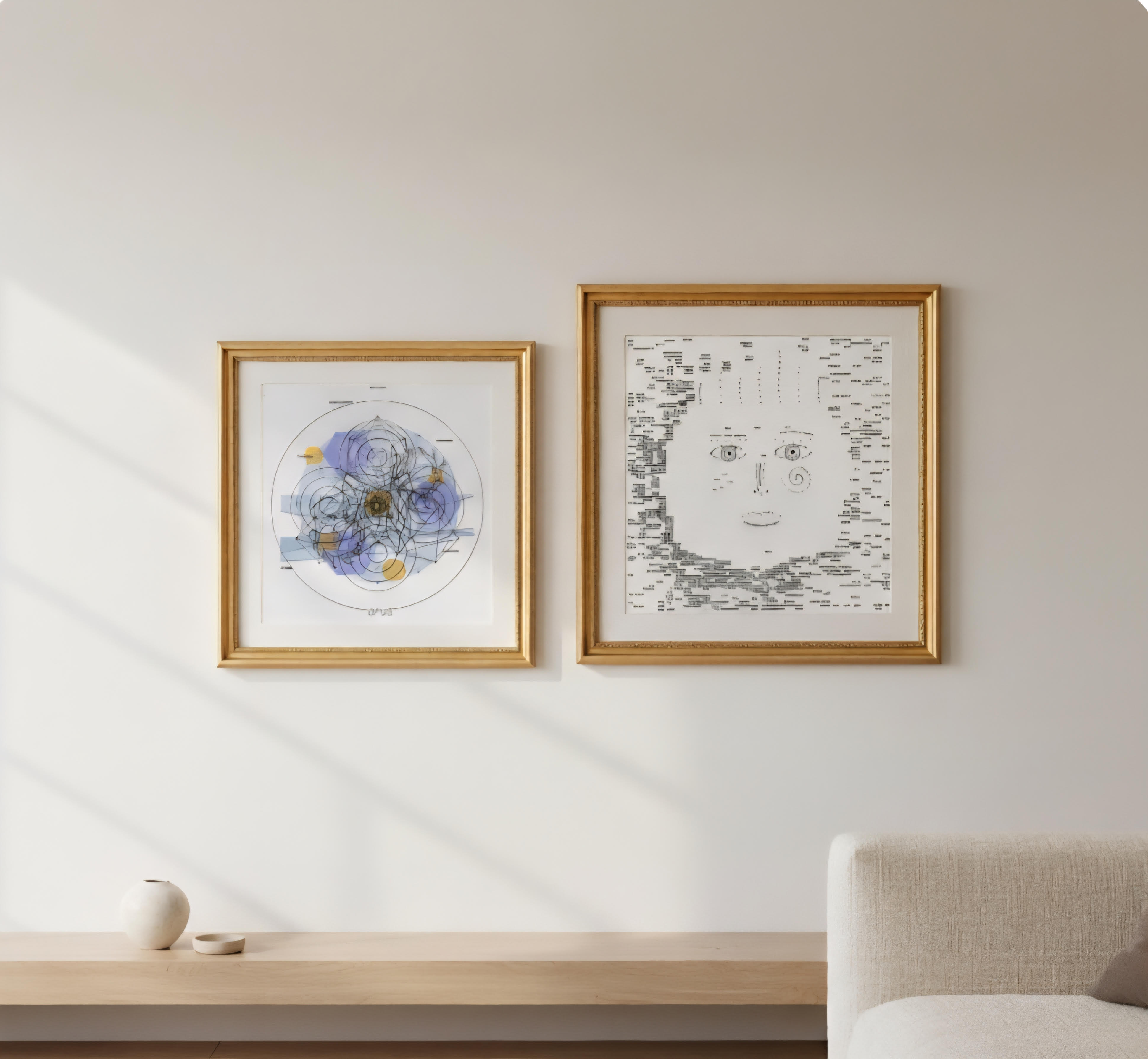 AI Portraits Framed on Wall